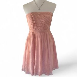 Strapless Pink Chiffon Cocktail Dress